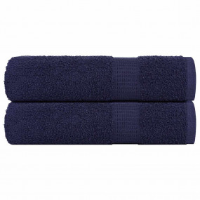 Shower Towel Set of 2 Navy Blue 100% Cotton 27.6 x 55.1...