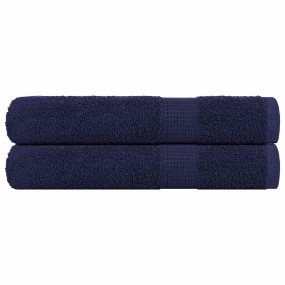 Sauna Towel Set of 2 Navy Blue 100% Cotton 31.5 x 78.7 ...