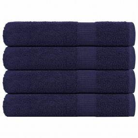 Sauna Towel Set of 4 Navy Blue 100% Cotton 31.5 x 78.7 ...