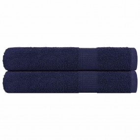Towel Set of 2 Navy Blue 100% Cotton Large Durable Towe...