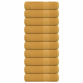 Bath Towel Set of 10 Gold 100% Cotton Large Bath Towel
