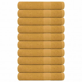Sauna Towel Set of 10 Gold 100% Cotton 31.5 x 78.7 in
