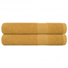 Towel Set of 2 Gold 100% Cotton 39.4 x 78.7 in Towel