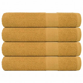 Towel Set of 4 Gold 100% Cotton XXL Bath Towel Rectangu...
