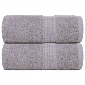 Soap Towel Set of 2 Grey 100% Cotton 11.8 x 11.8 inches