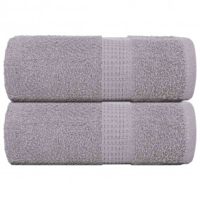 Guest Towel Set of 2 Gray 100% ring-spun cotton 11.8x19...