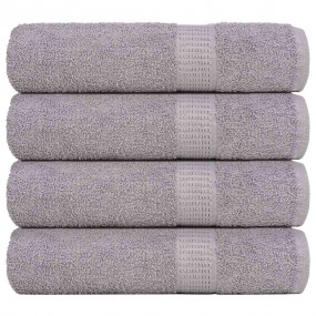 Shower Towel Set of 4 Grey 100% Cotton 27.6 x 55.1 in