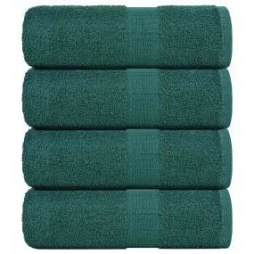 Soap Towel Set of 4 Green 100% Cotton 12x12 in Soap Tow...