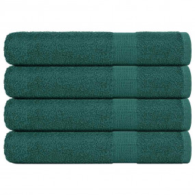 Towel Set of 4 Green 100% Cotton 39.4 x 78.7 in Towel O...