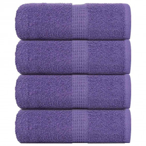 Soap Towel Set of 4 Purple 100% Cotton 11.8 x 11.8 in