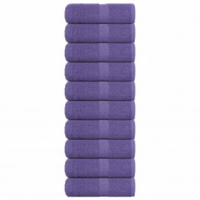Soap Towel Set of 10 Purple 100% cotton 11.8 x 11.8 in