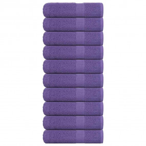 Hand Towel Set of 10 Purple 100% Cotton 19.7 x 39.4 in