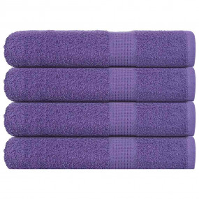 Sauna Towel Set of 4 Purple 100% Ring-Spun Cotton 31.5 ...