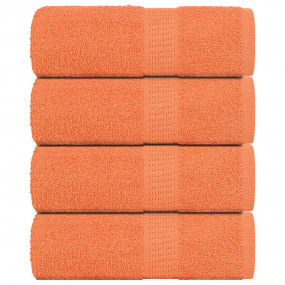 Soap Towel Set of 4 Orange 100% cotton 11.8 x 11.8 in