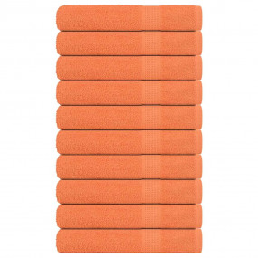 Sauna Towel Set of 10 Orange 100% Cotton 31.5 x 78.7 in