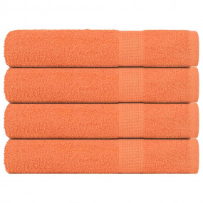Towel Set of 4 Orange 100% Cotton X-Large Towel Rectang...