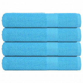 Towel Set of 4 Turquoise 100% cotton Large Towel Rectan...