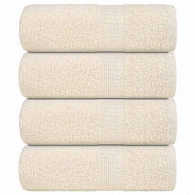 Soap Towel Set of 4 Cream 100% Cotton 12 in x 12 in Soa...