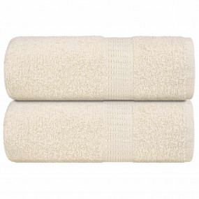Guest Towel Set of 2 Cream 100% Cotton 11.8 x 19.7 in