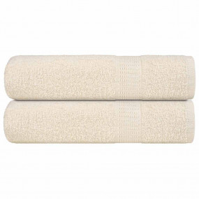 Shower Towel Set of 2 Cream 100% cotton 27.6 x 55.1 in