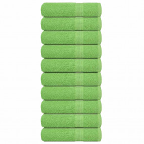 Hand Towel Set of 10 Apple Green 100% Cotton Medium