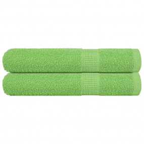 Towel Set of 2 Apple Green 100% Cotton 39.4 x 78.7 in T...