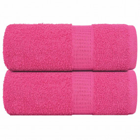 Guest Towel Pack of 2 Pink 100% Cotton 11.8x19.7 in Gue...