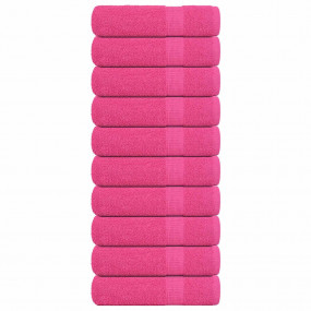 Hand Towel Set of 10 Pink 100% Cotton 19.7 x 39.4 in Ha...