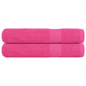 Sauna Towel Set of 2 Pink 100% Cotton Extra Long Sauna ...