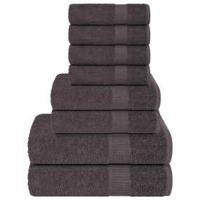 Towel Set Anthracite 100% Cotton Towel Set Rectangular