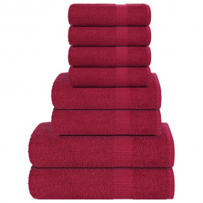 Towel Set Burgundy 100% Cotton Guest, Hand, Shower Towe...