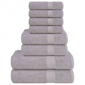 Towel Set Grey 100% Cotton Guest, Hand, Shower Towel Se...