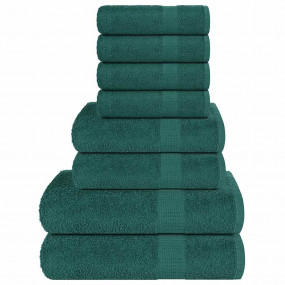 Towel Set Green 100% Cotton Guest, Hand, and Shower Gue...
