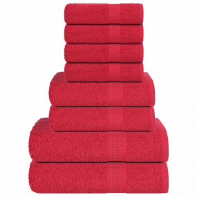 Towel Set Red 100% Cotton Varied sizes Towel Set Rectan...