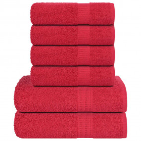 Towel Set Red 100% Cotton Towel Set Rectangular