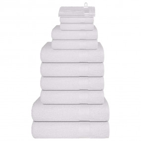 Towel Set White 100% Cotton Varied Sizes Towel Set Rect...