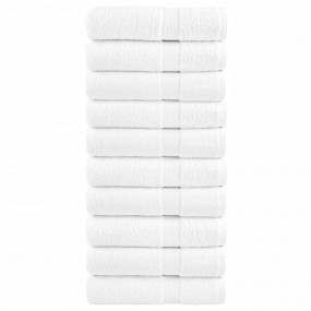 Bath Towel Set of 10 White 100% Cotton 39.4 x 59.1 in.