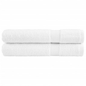 Towel Set of 2 White 100% Cotton 39.4 x 78.7 in, 600gsm