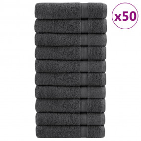 Hand Towel Set of 50 Charcoal 100% Cotton 19.7 x 39.4 i...