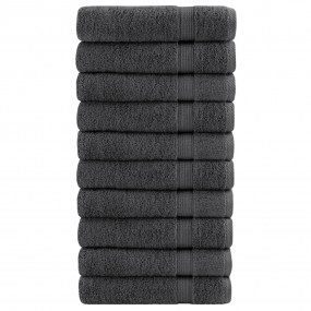 Bath Towel Set of 10 Anthracite 100% cotton Large Bath ...
