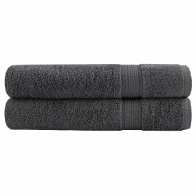 Towel Set of 2 Anthracite 100% Cotton 39.4 x 78.7 in Du...