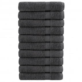Towel Set of 10 Anthracite 100% Ring-spun Cotton XXL To...