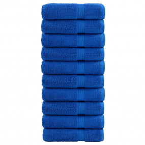 Shower Towel Set of 10 Blue 100% Cotton 27.6 x 55.1 in