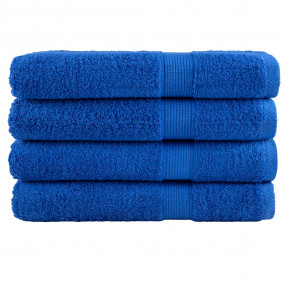 Sauna Towel Set of 4 Blue 100% Cotton 31.5 x 78.7 in
