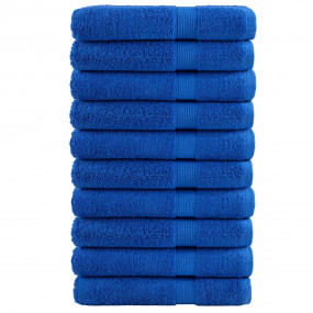 Sauna Towel Set of 10 Blue 100% Cotton 31.5 x 78.7 in