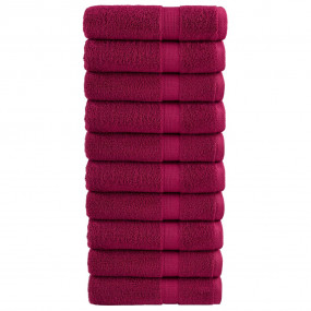 Bath Towel Set of 10 Burgundy 100% cotton 39.4 x 59.1 i...