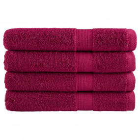 Sauna Towel Set of 4 Bordeaux 100% Cotton 31.5 x 78.7 i...