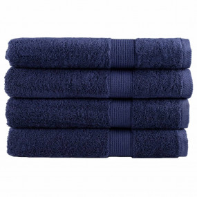 Towel Set of 4 Navy Blue 100% Cotton XXL Towel Rectangu...