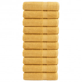Hand Towel Set of 10 Gold 100% Cotton 19.7 x 39.4 in Ha...