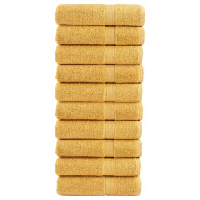 Shower Towel Set of 10 Gold 100% cotton 27.6 x 55.1 in ...